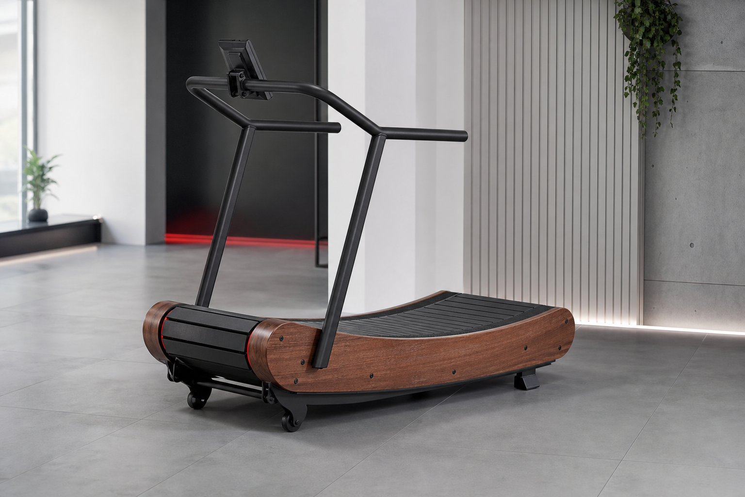 Wood-Style Curved Commercial Treadmill WDF-10005 for commercial fitness facilities